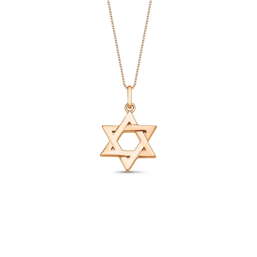 Pingente Medalha Estrela de Davi Ouro Rosé 18k, 19.5mm — imagem 1