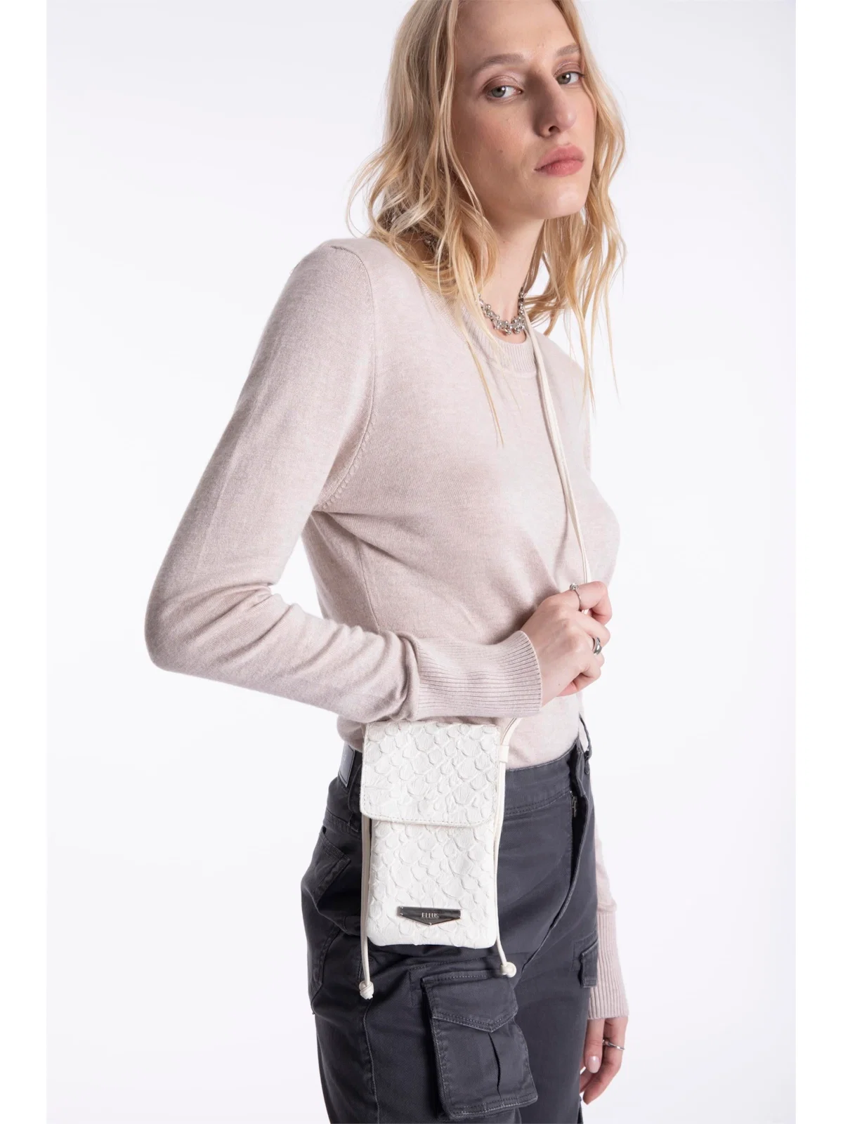 Bolsa Pouch Bag Caicos Ellus Branco