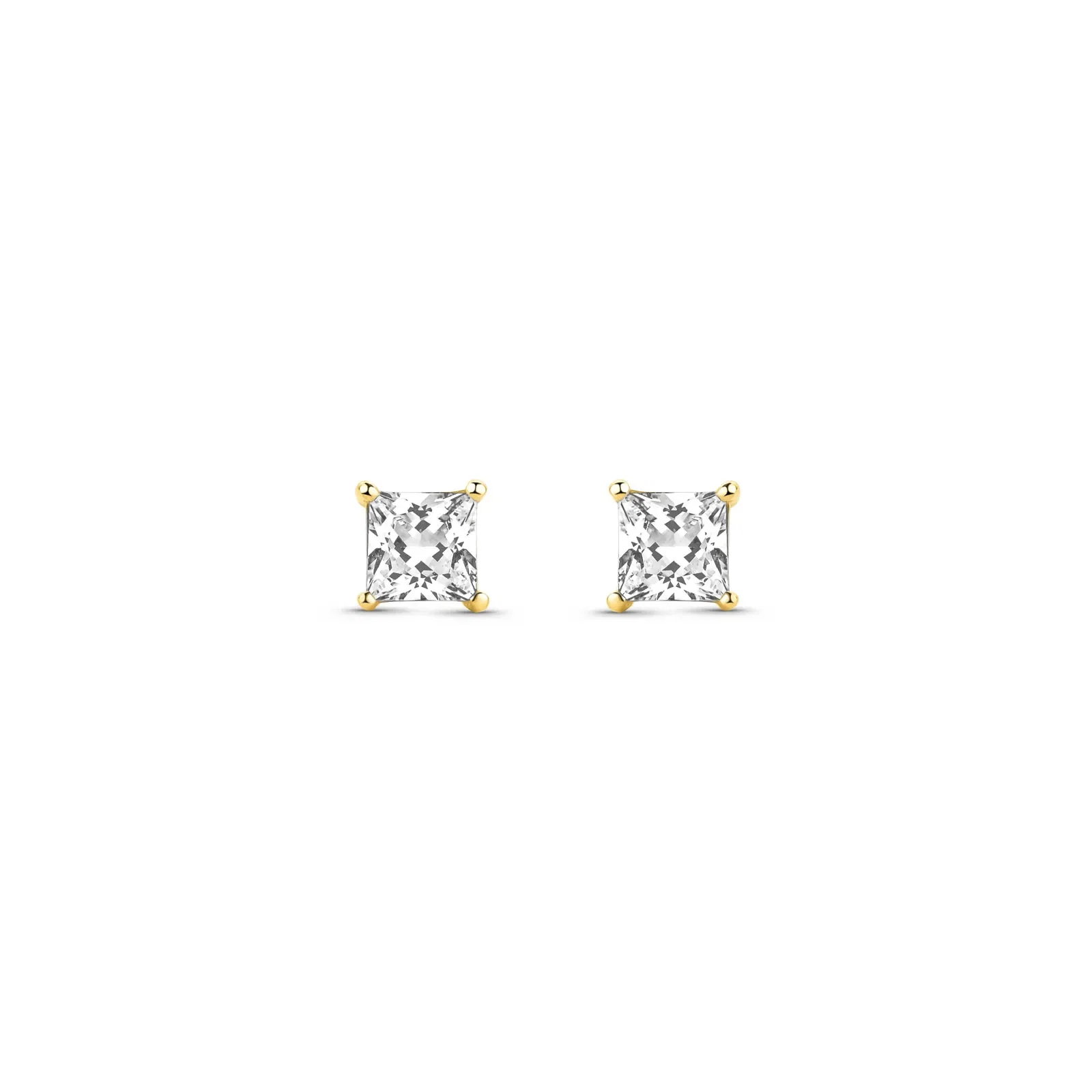 Brinco Life em Prata 925 com Banho de Ouro Amarelo 18k e Pedra Incolor — imagem 1