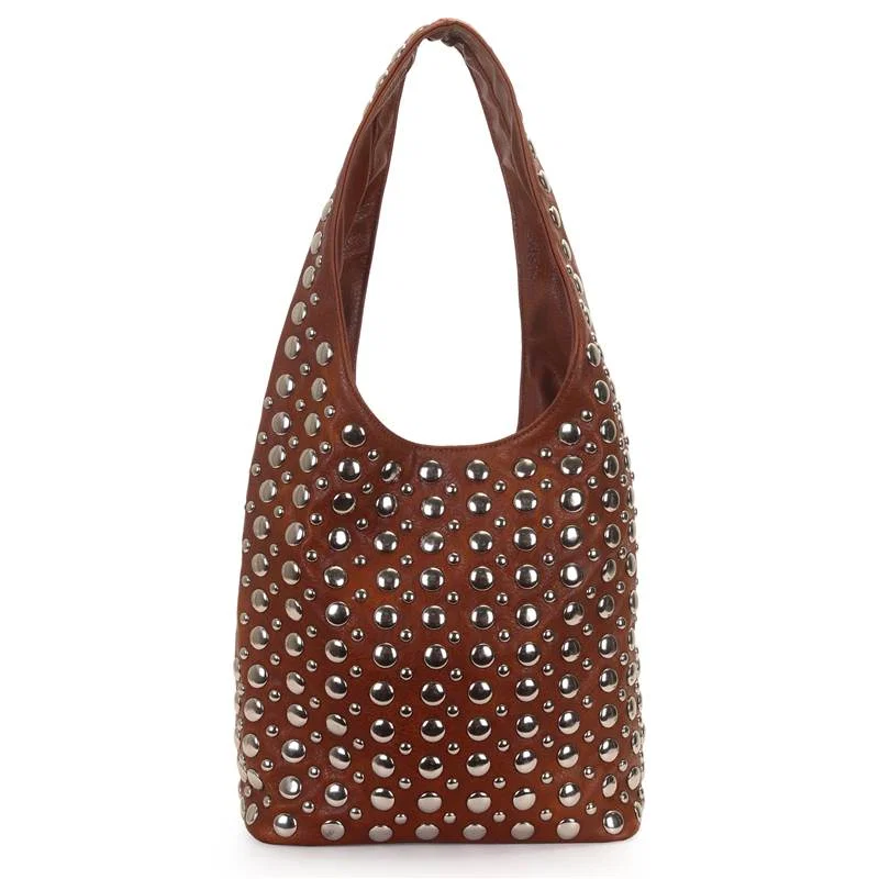 Bolsa Hobo Grande Com Aplicacao Tachas