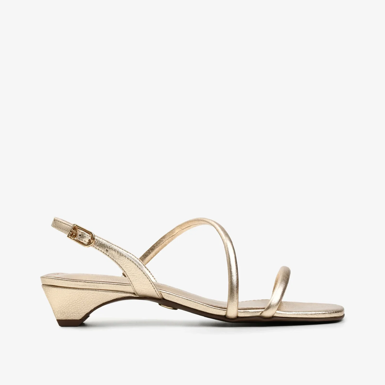 Sandália Metal Ouro Champagne Couro — imagem 1