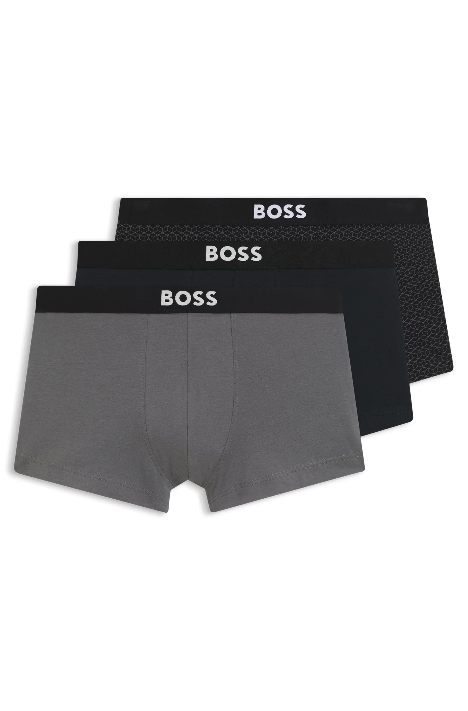 Pack De Três Cuecas De Algodão Elástico Com Logos — imagem 1