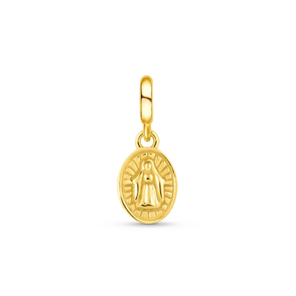 Pingente Life Religião Medalha N.Sra. Aparecida em Prata 925 com Banho de Ouro Amarelo 18k — imagem 1