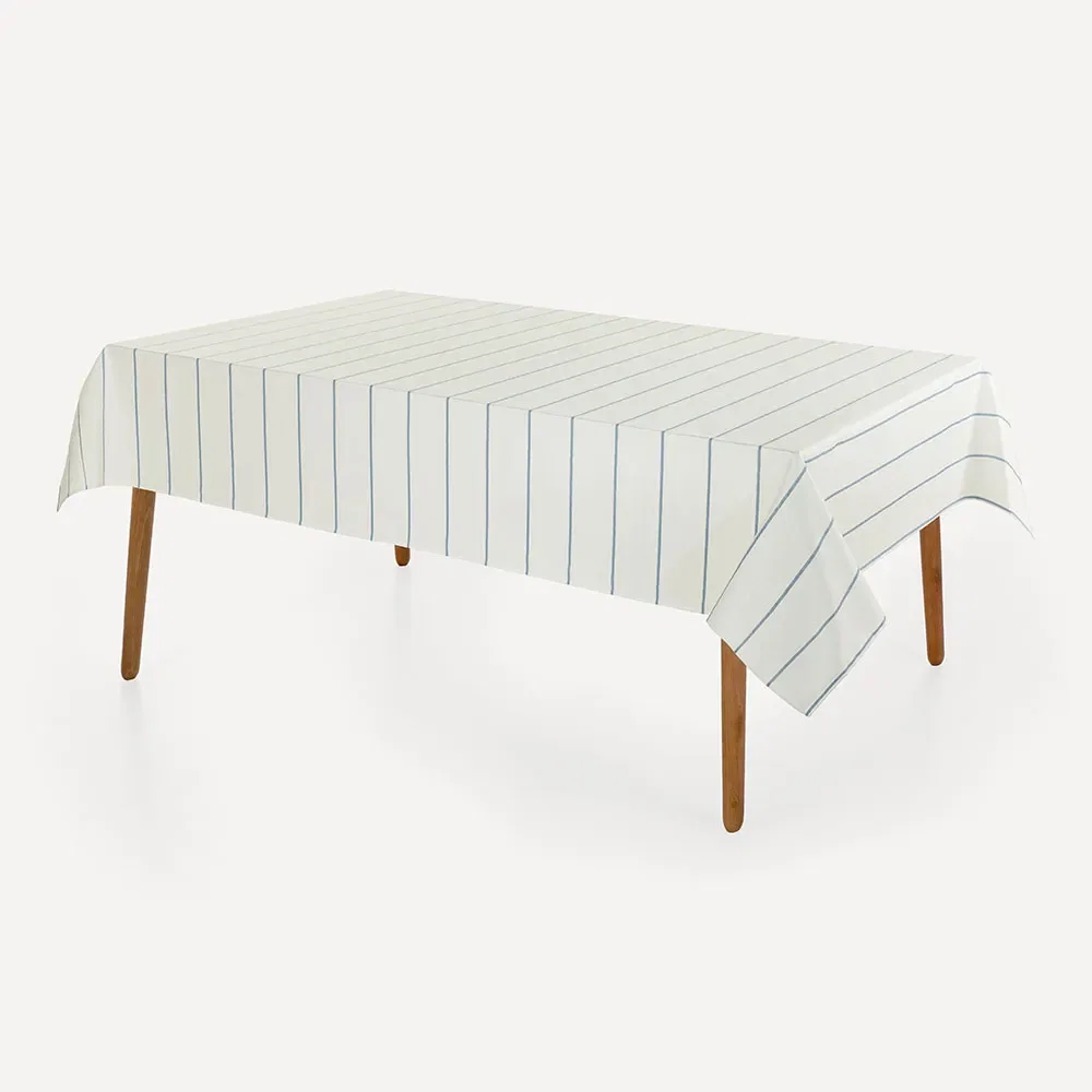 Toalha de Mesa Retangular 8 Lugares Royale Branco / Azul