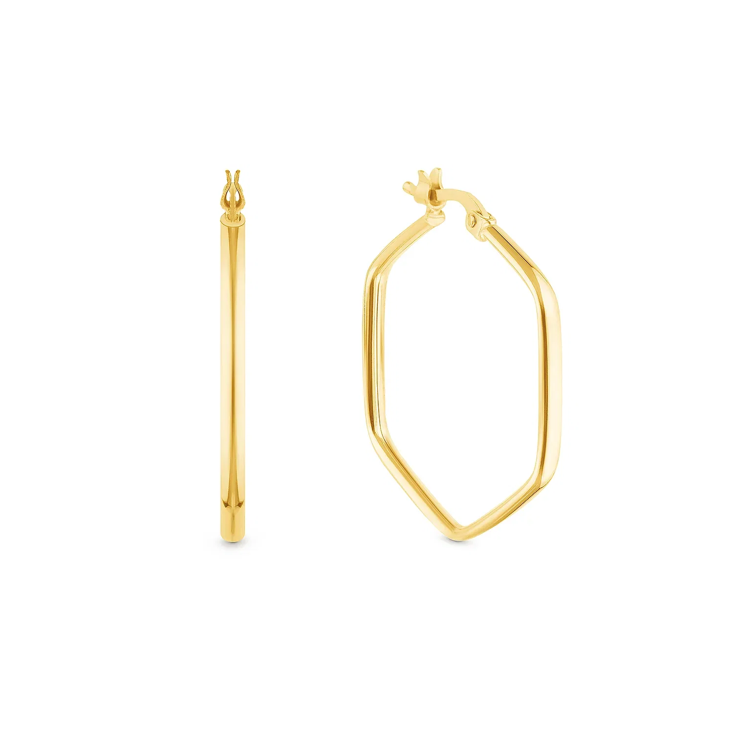Argola Hexagonal em Ouro Amarelo 18k, 30mm — imagem 1