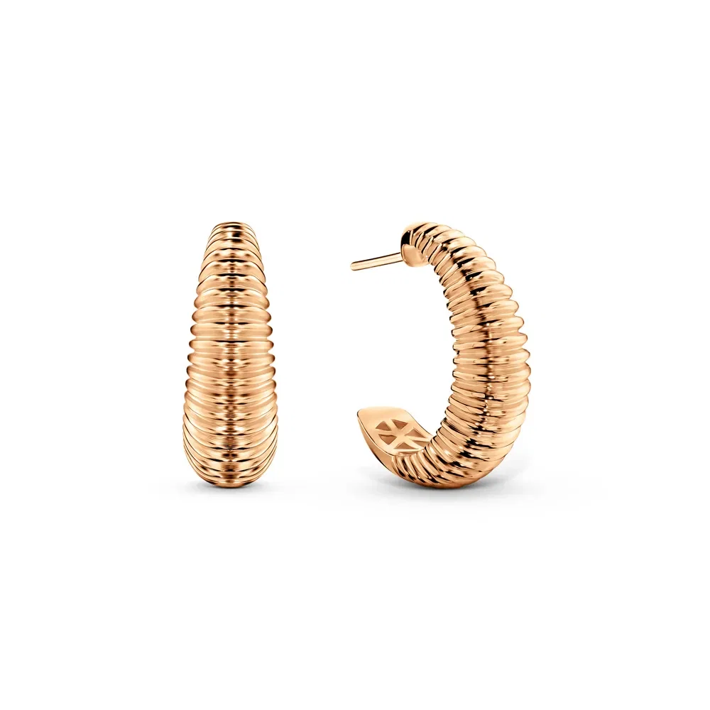 Argola Bombe Gomos em Ouro Rosé 18k, 23mm — imagem 1