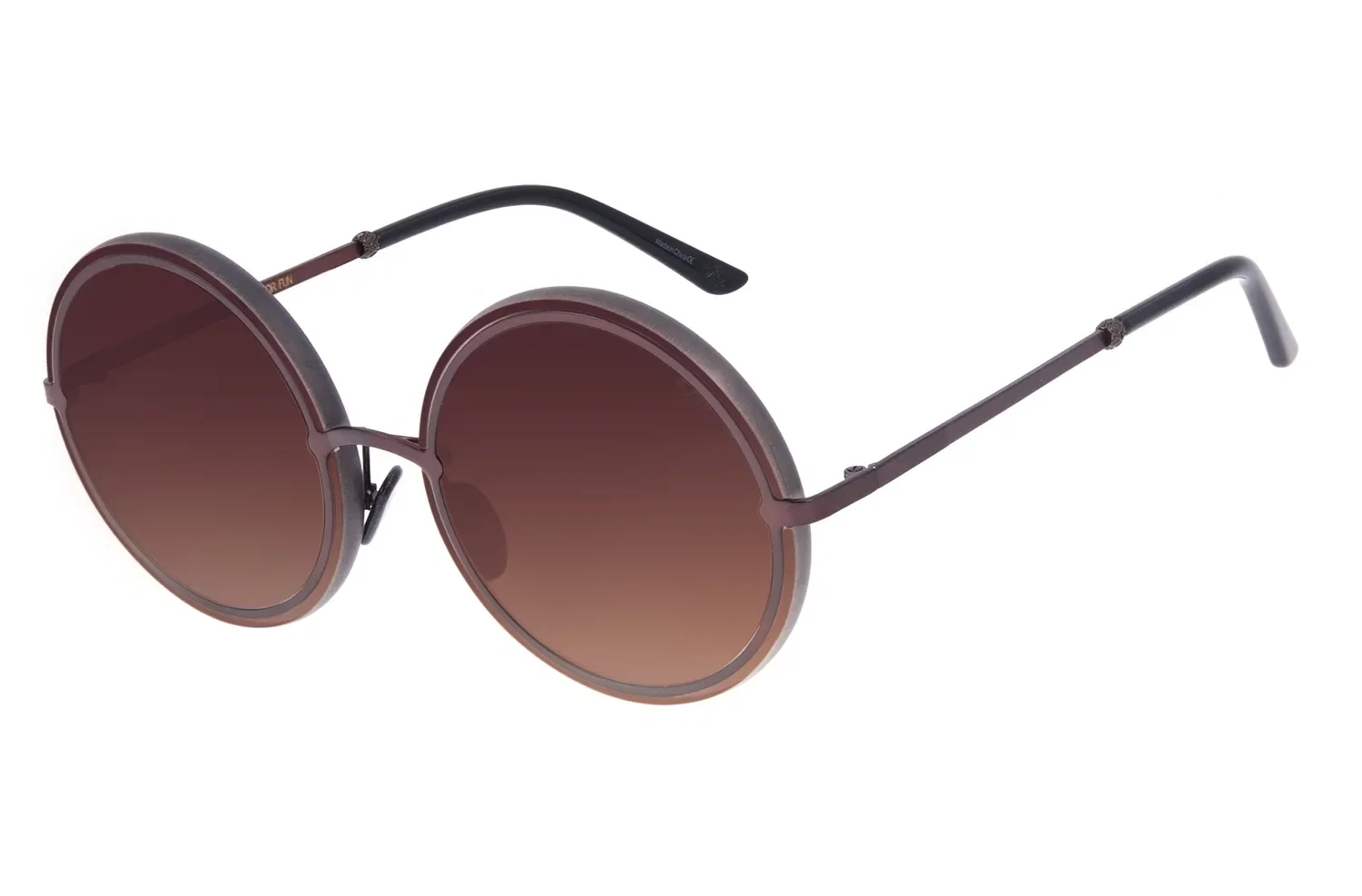 Óculos de Sol Feminino Máxi Chilli Beans Blk Metal Marrom Escuro — imagem 1