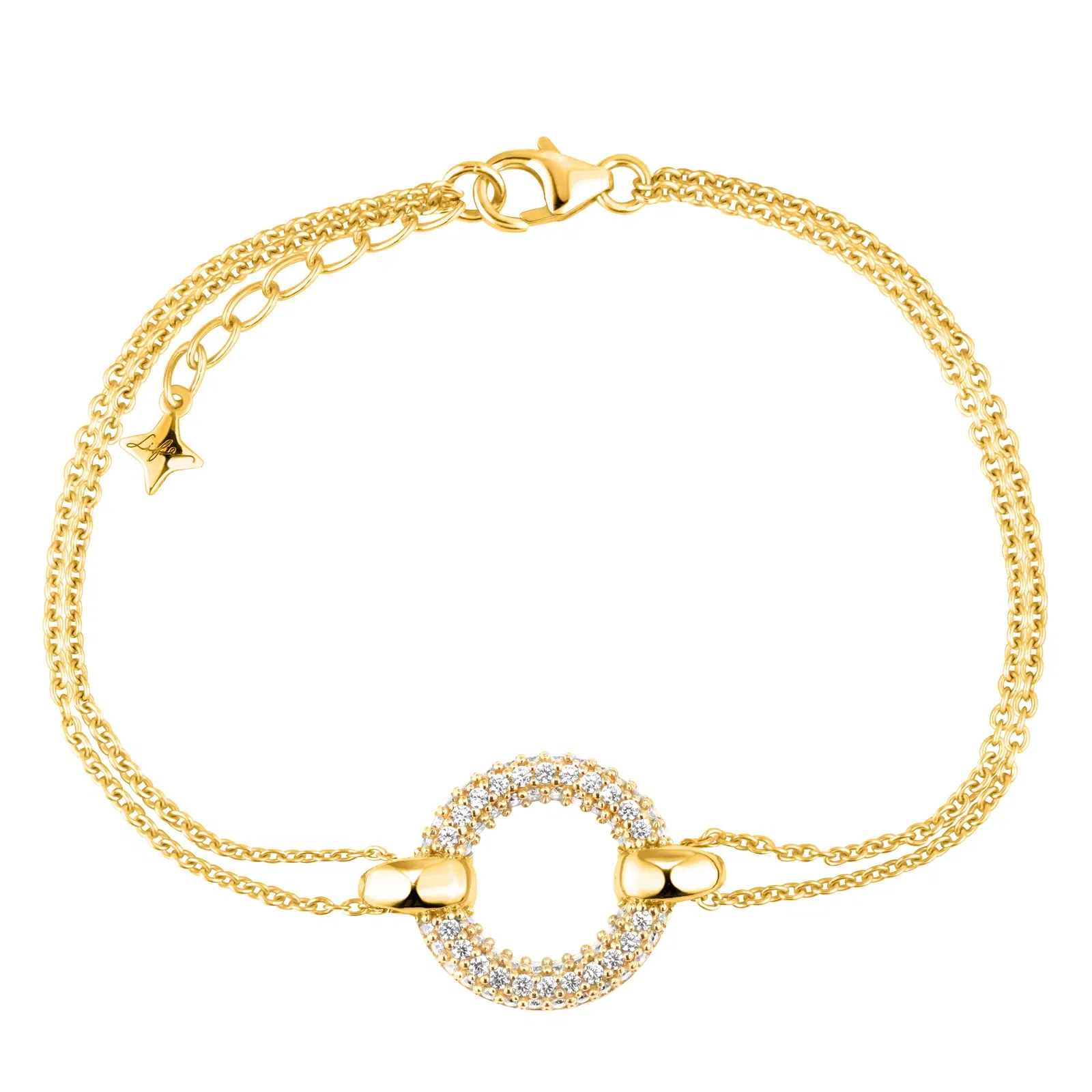 Pulseira Life Infinity I em Prata 925 com Banho de Ouro Amarelo 18k com Pedras Incolores — imagem 1