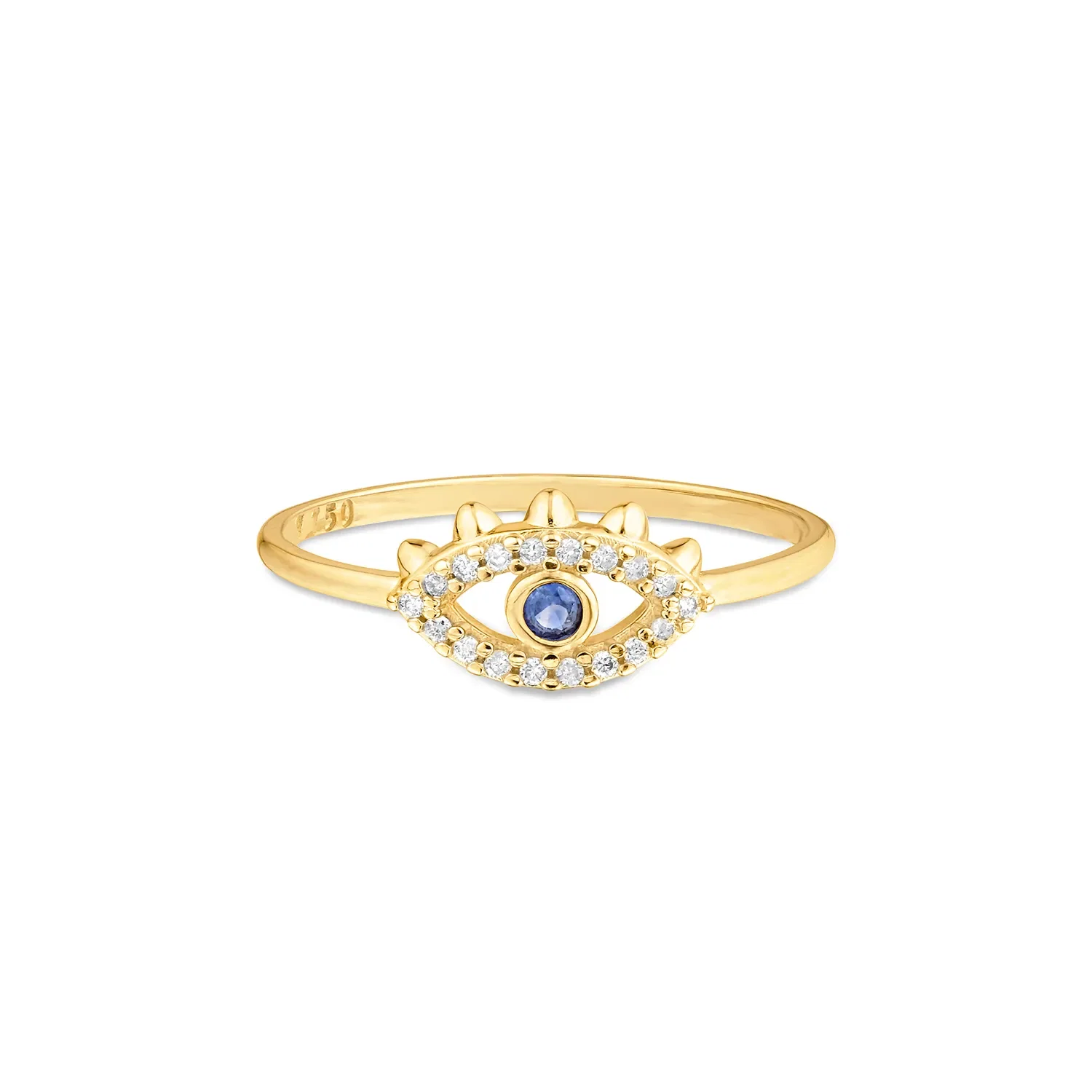 Anel Way em Ouro Amarelo 18k com Safira Azul e Diamantes — imagem 1