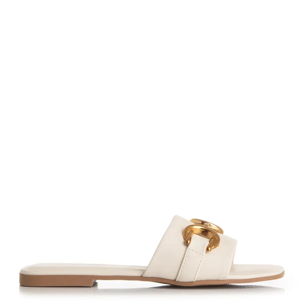 Rasteira Off White Bridão Dourado — imagem 1