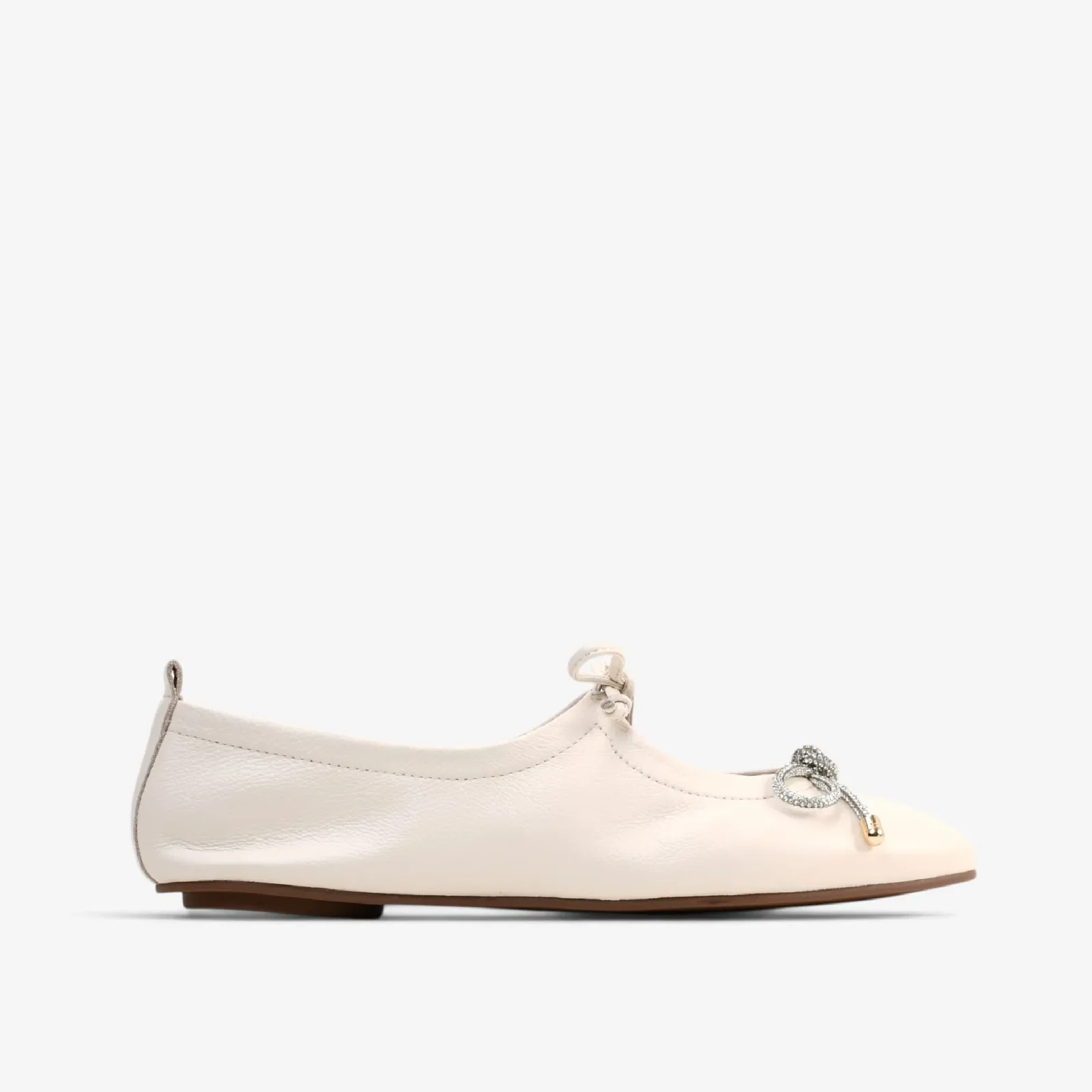 Sapatilha Off White Algodão Couro