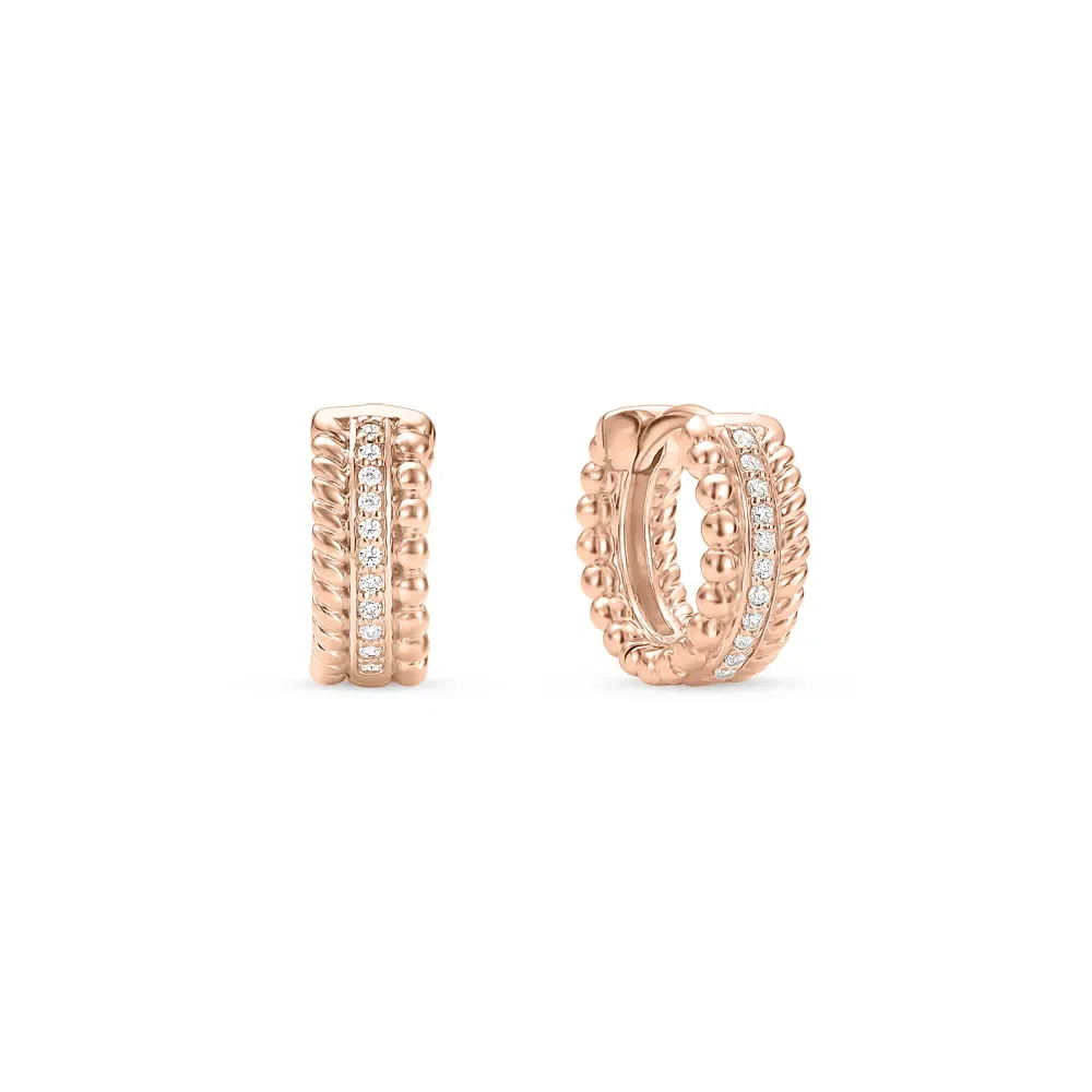 Argola Life Maxi I em Liga Rosé com Banho de Ouro Rosé 18k e Pedras Incolores, 12,5mm — imagem 1