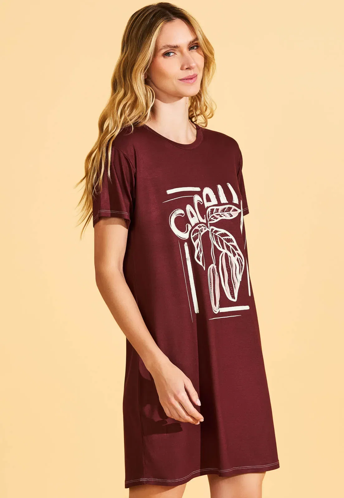 Camisao Curto de Viscose Stretch Recco