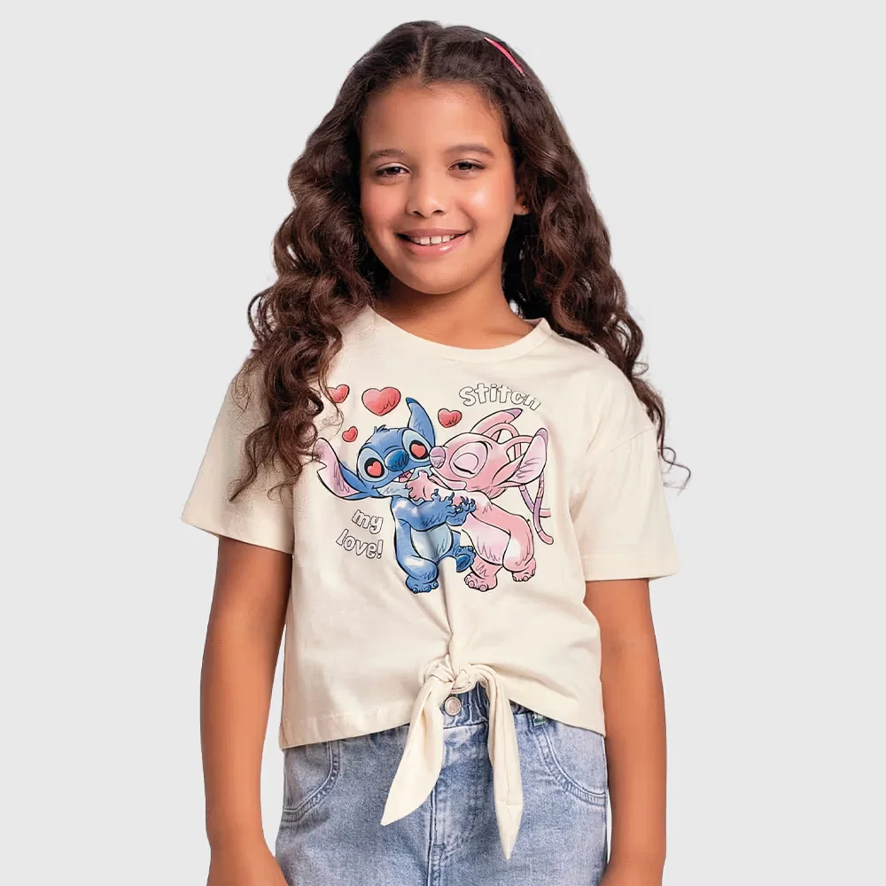 Blusa em meia malha com amarração Stitch — imagem 1