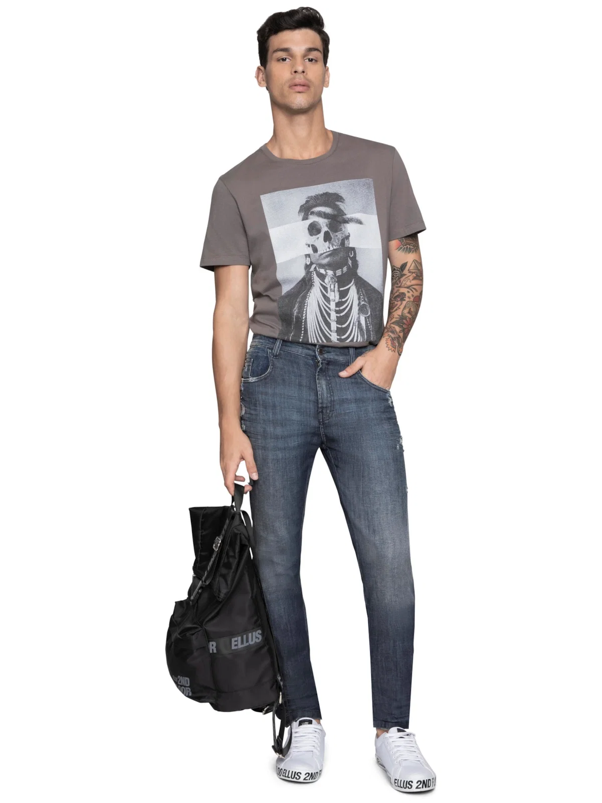 Calça Classic Stefan Slim 615 Lav.Escuro C/Peq.Puid — imagem 1