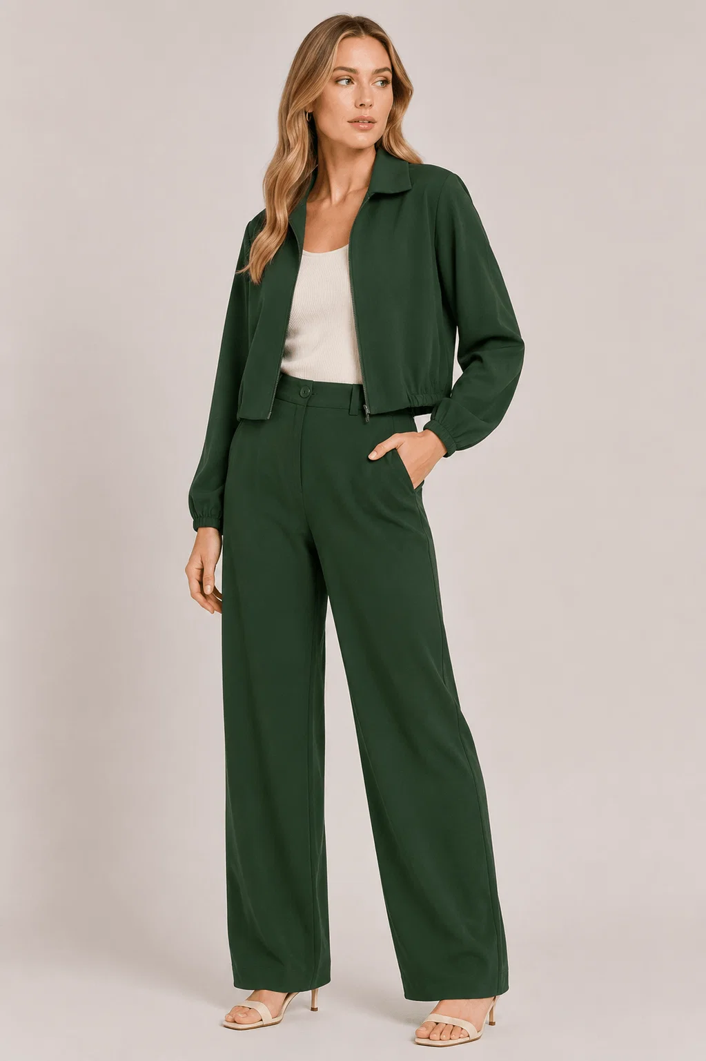Calça Reta Alfaiataria - Verde