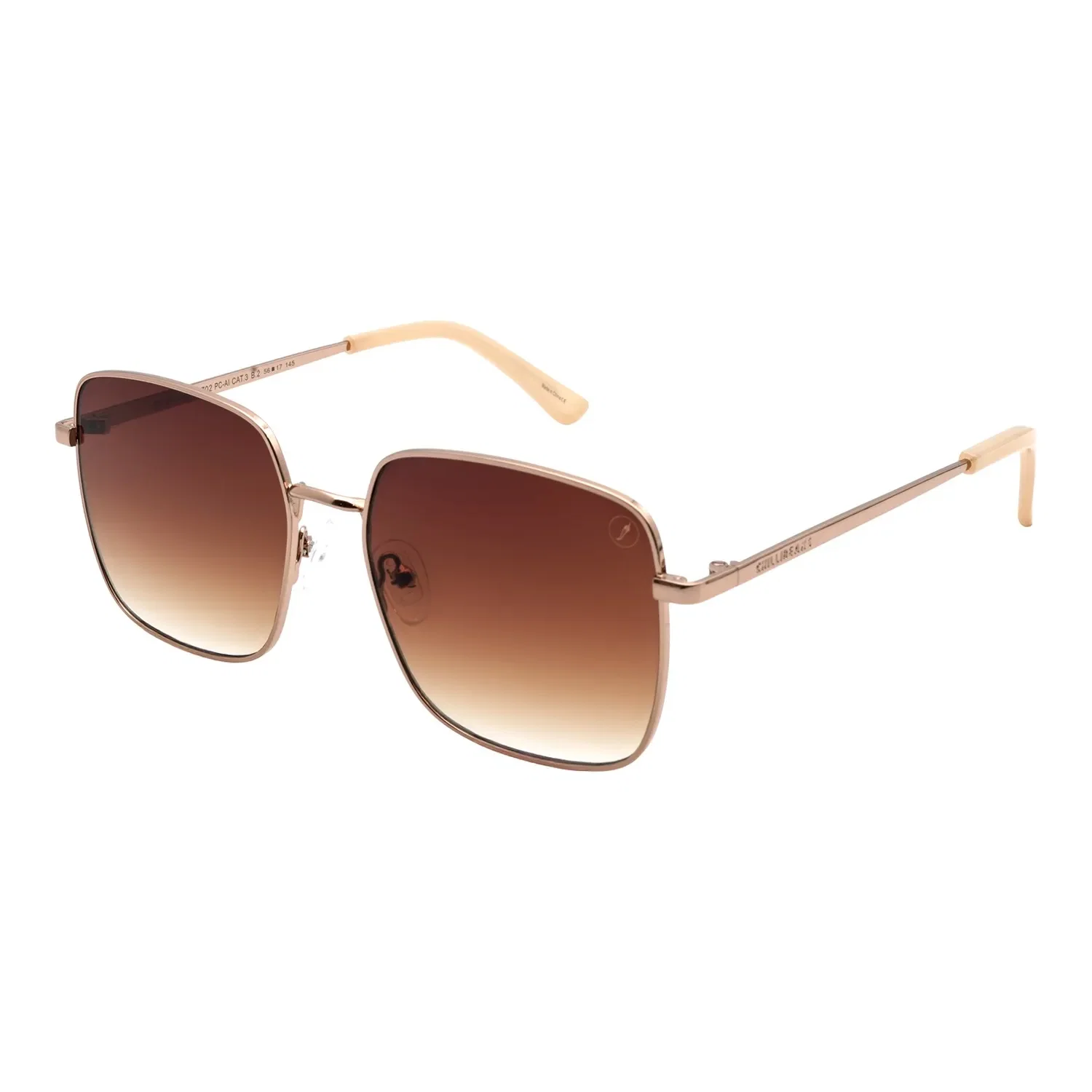 Óculos de Sol Feminino Chilli Beans Quadrado Metal Degradê Marrom — imagem 1