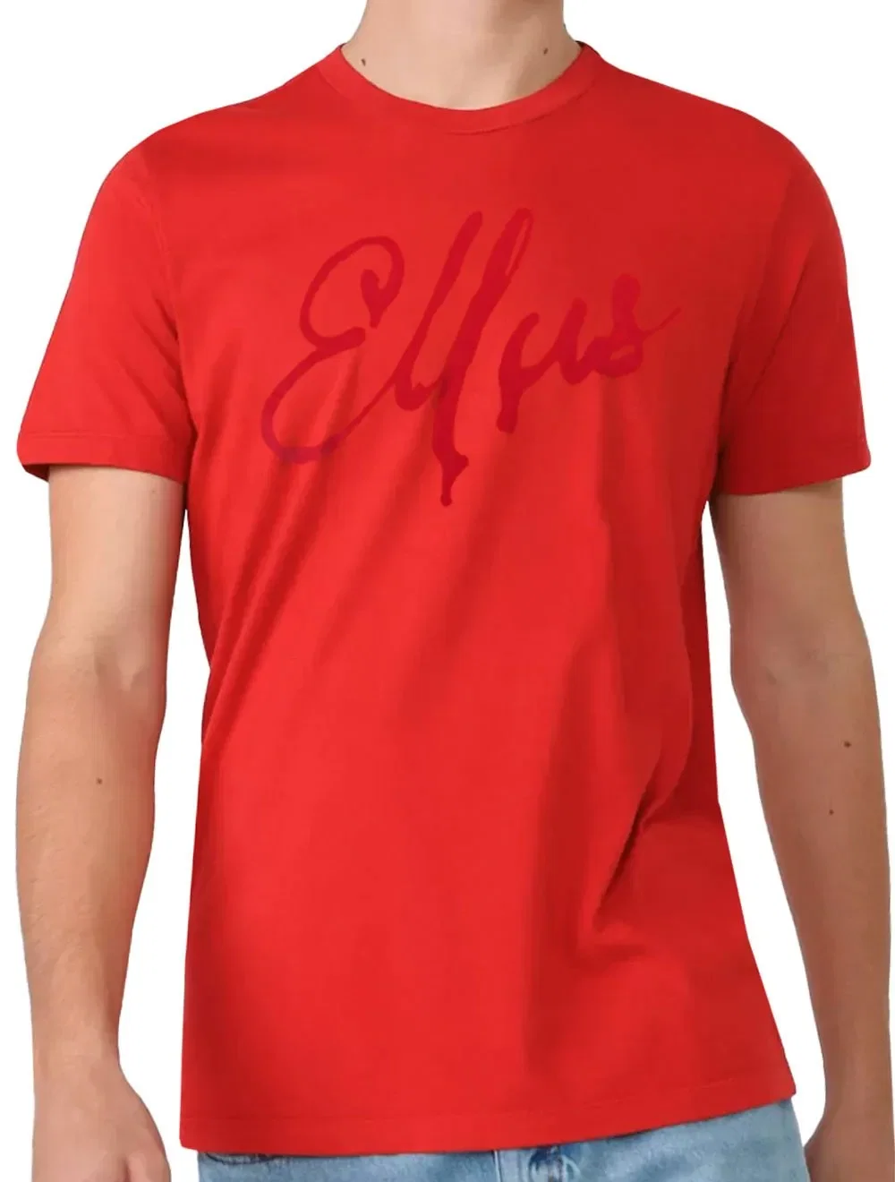 Camiseta Ellus Masculina Classic Manual Script Vermelha