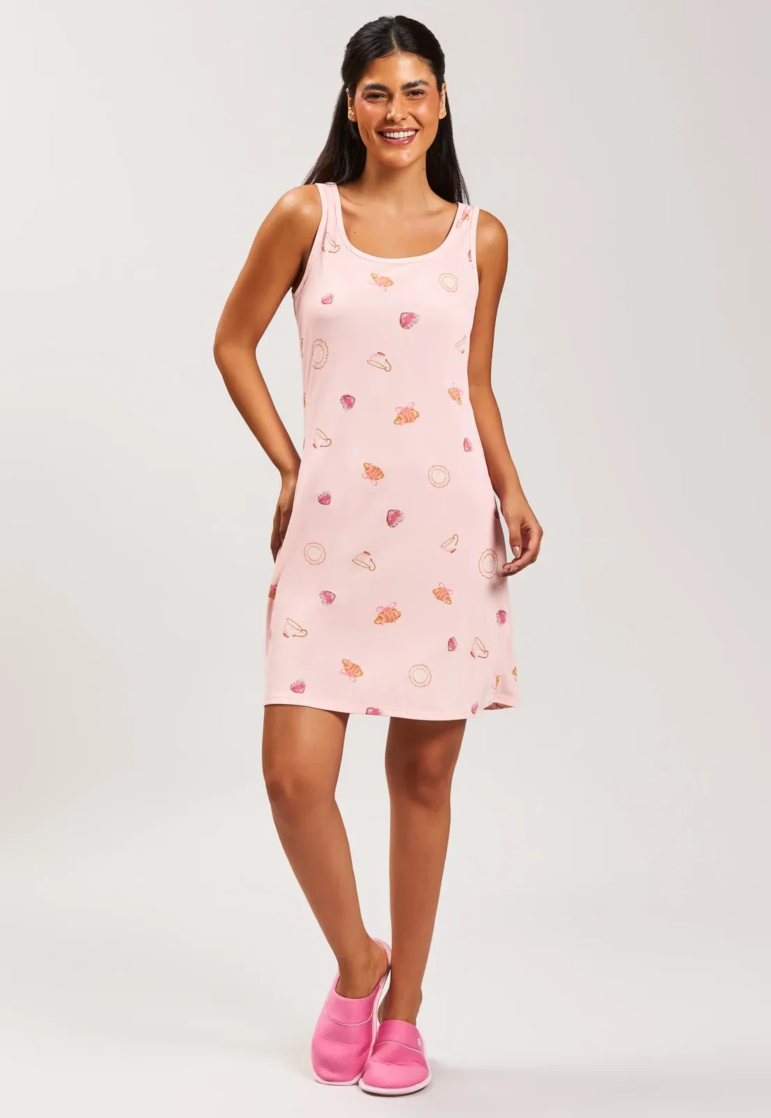 Camisão Regata Curto De Microfibra Baunilha