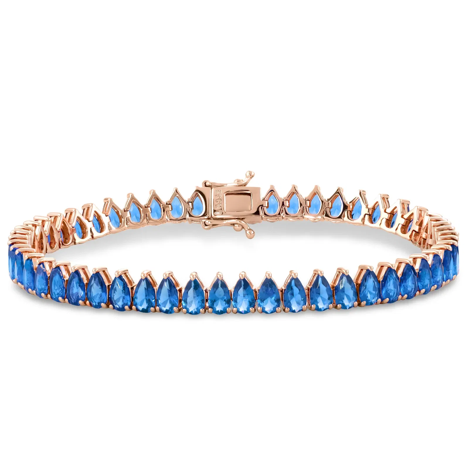 Pulseira Life Lagoon em Prata 925 com Banho Rosé 18k e Pedras Azul — imagem 1