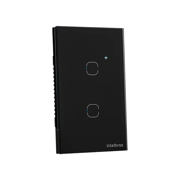 Interruptor Inteligente Wi-Fi Touch 2 teclas Preto EIW 1002 Intelbras