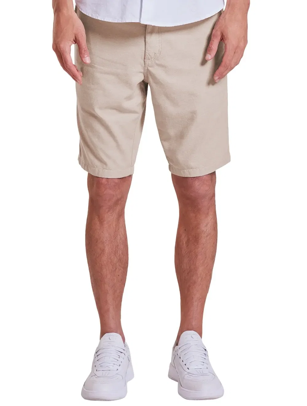 Bermuda Reserva Masculina Oxford Forro Meia Malha Cáqui