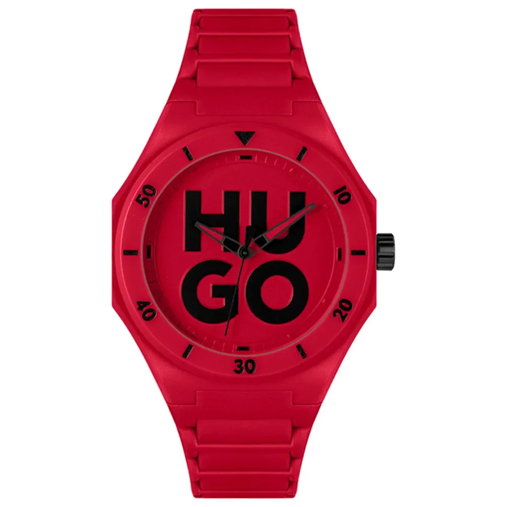 Relógio Hugo Masculino Couro Vermelho 1530328