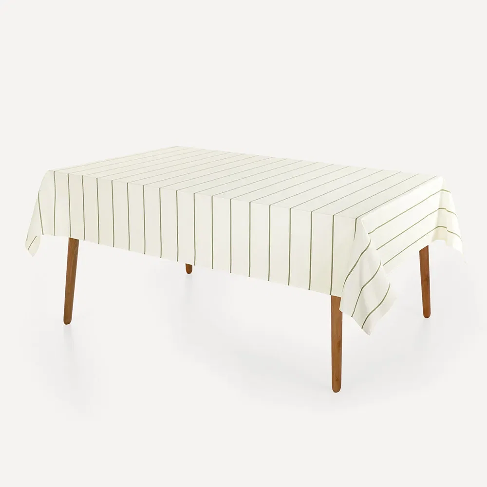 Toalha de Mesa Retangular 8 Lugares Royale Branco / Verde