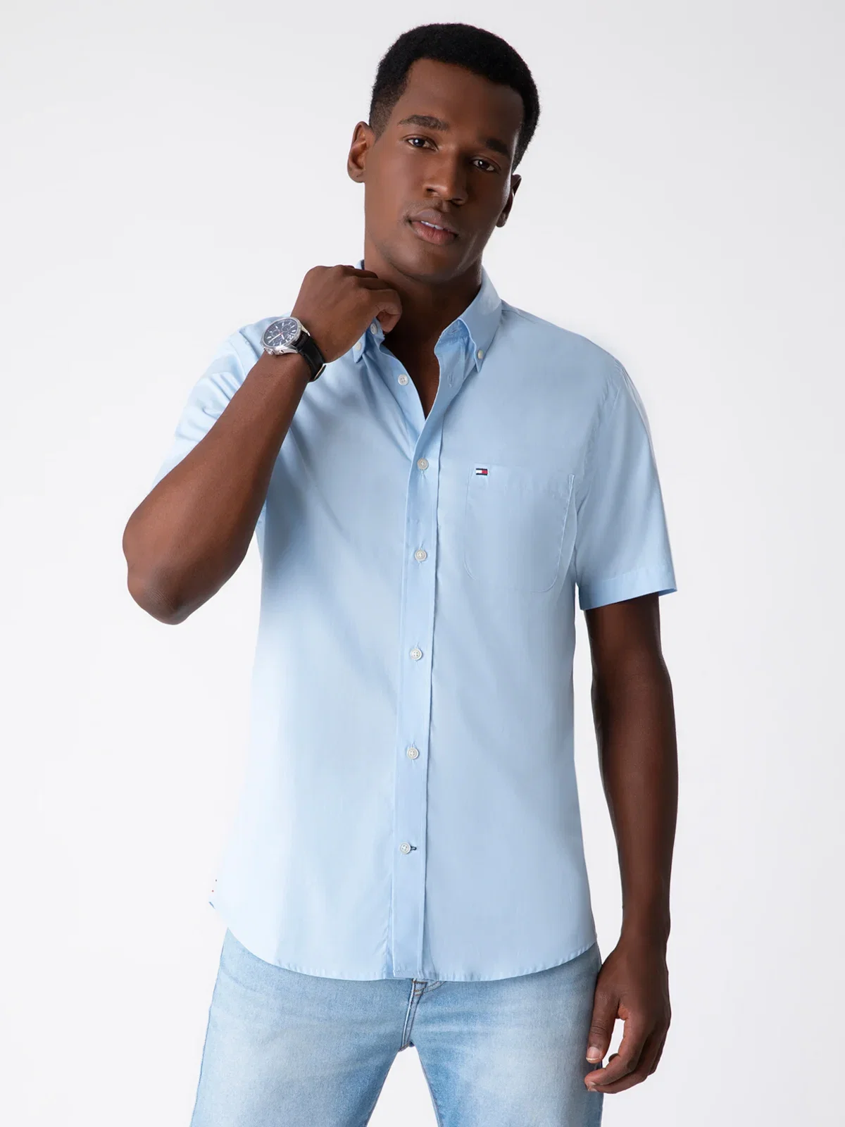 Camisa TOMMY HILFIGER Oxford de Manga Curta — imagem 1