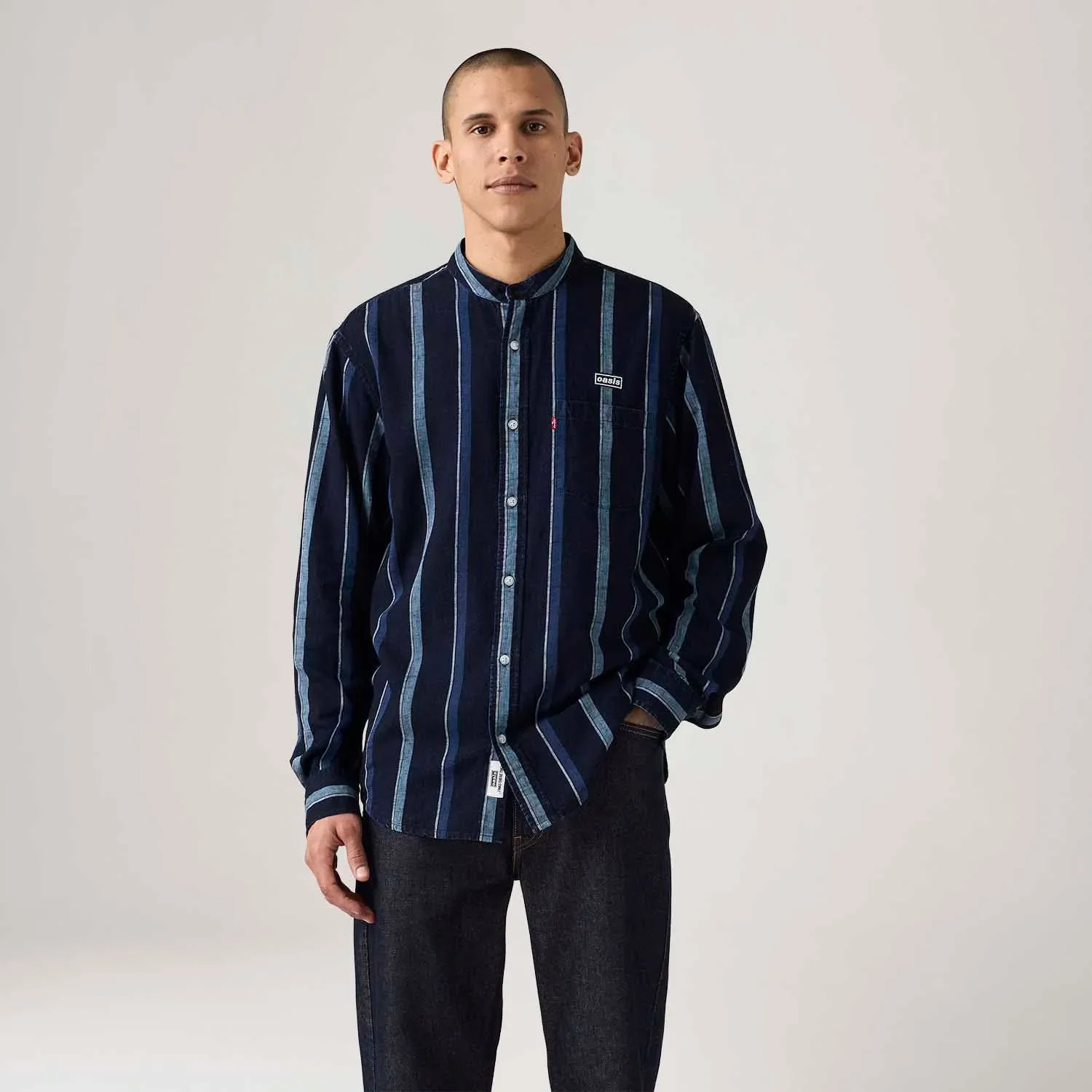 Camisa Jeans LEVI'S® Listrada Manga Longa | Collab Oasis — imagem 1