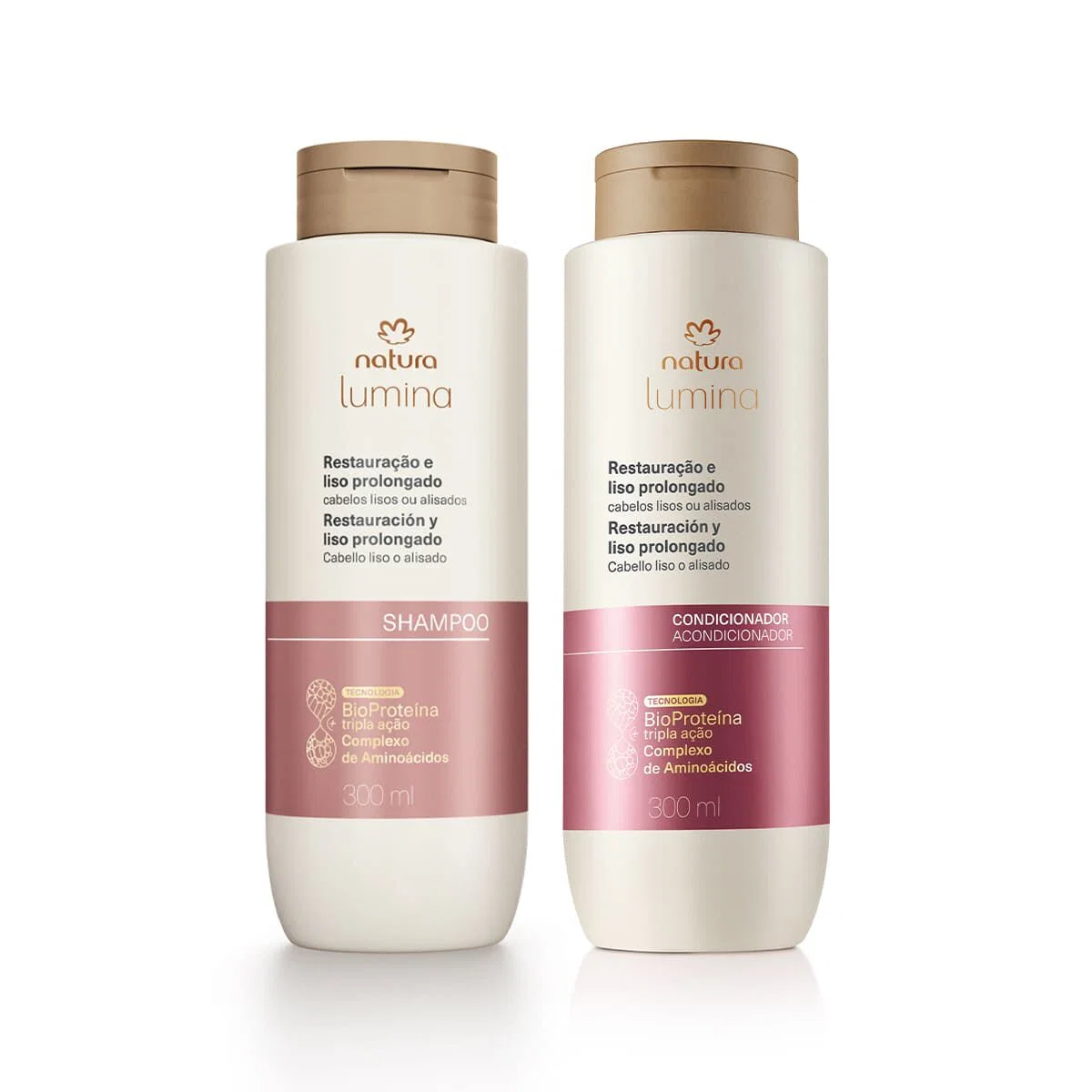 Kit Shampoo e Condicionador Lumina para Restauração e Liso Prolongado (2 produtos)