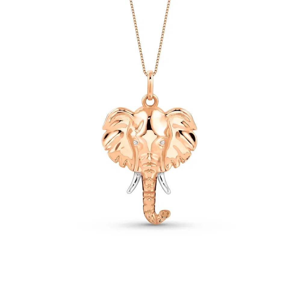 Pingente Icones Elefante em Ouro Rosé e Ouro Branco 18k, 22mm — imagem 1