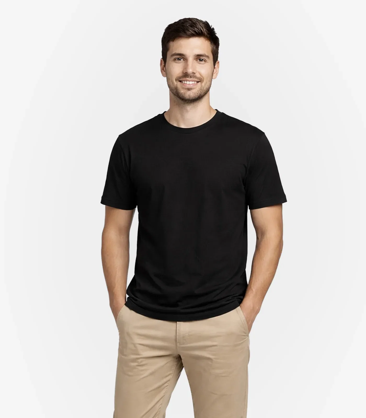Camiseta Masculina Básica Meia Malha Select Preto