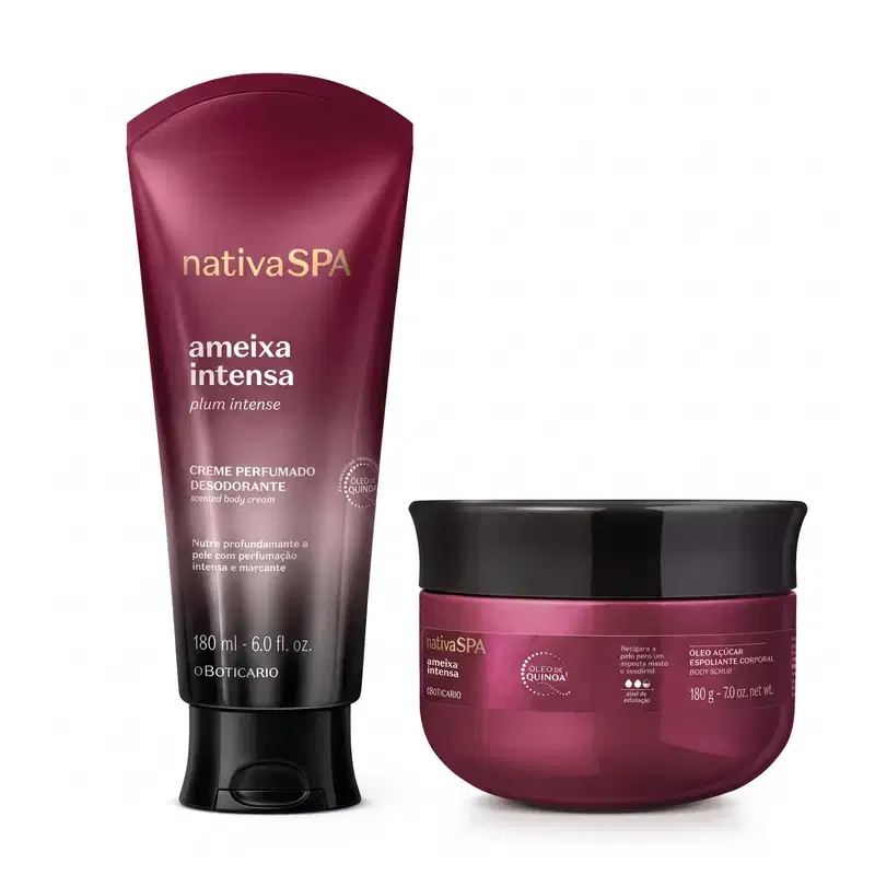 Combo Nativa Spa Ameixa Intensa: Esfoliante Corporal 180g + Creme Hidratante 180ml