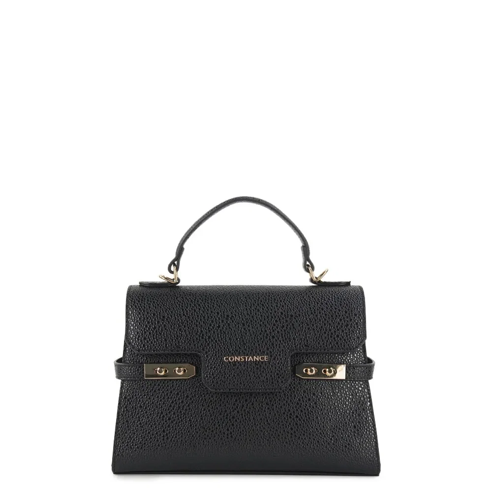 Bolsa Satchel Enfeite Metálico Preta