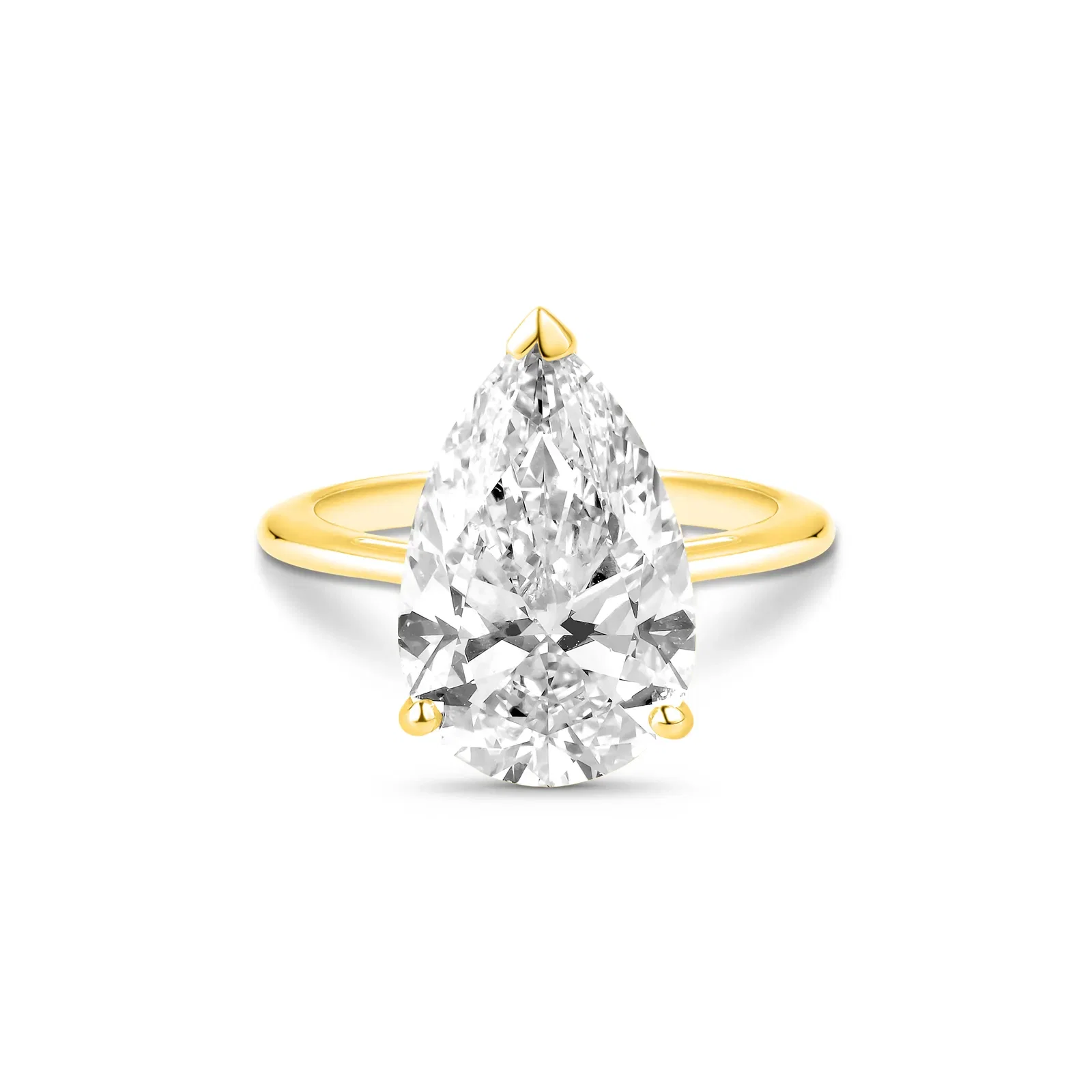 Anel Solitário Cielo Gota em Ouro Amarelo e Branco 18k e Diamante de Laboratório 5ct