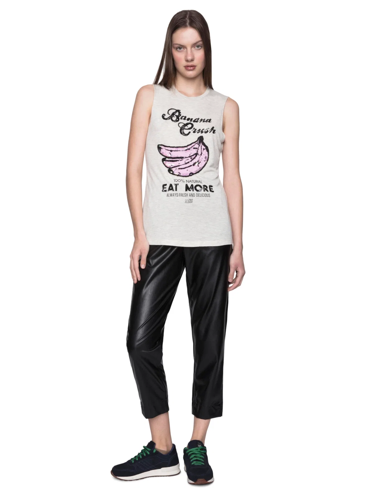 Regata Viscose Melange Banana Crush Cinza Mescla — imagem 1