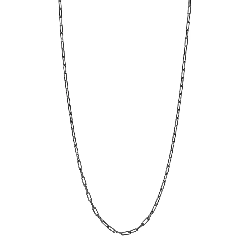 Corrente Cadeado em Prata 925 com Ródio Negro, 70cm — imagem 1