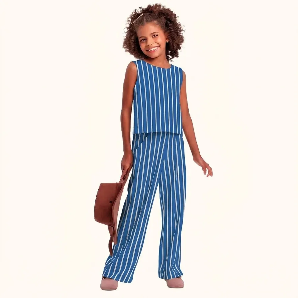 Conjunto cropped e calça wide em meia malha piquet