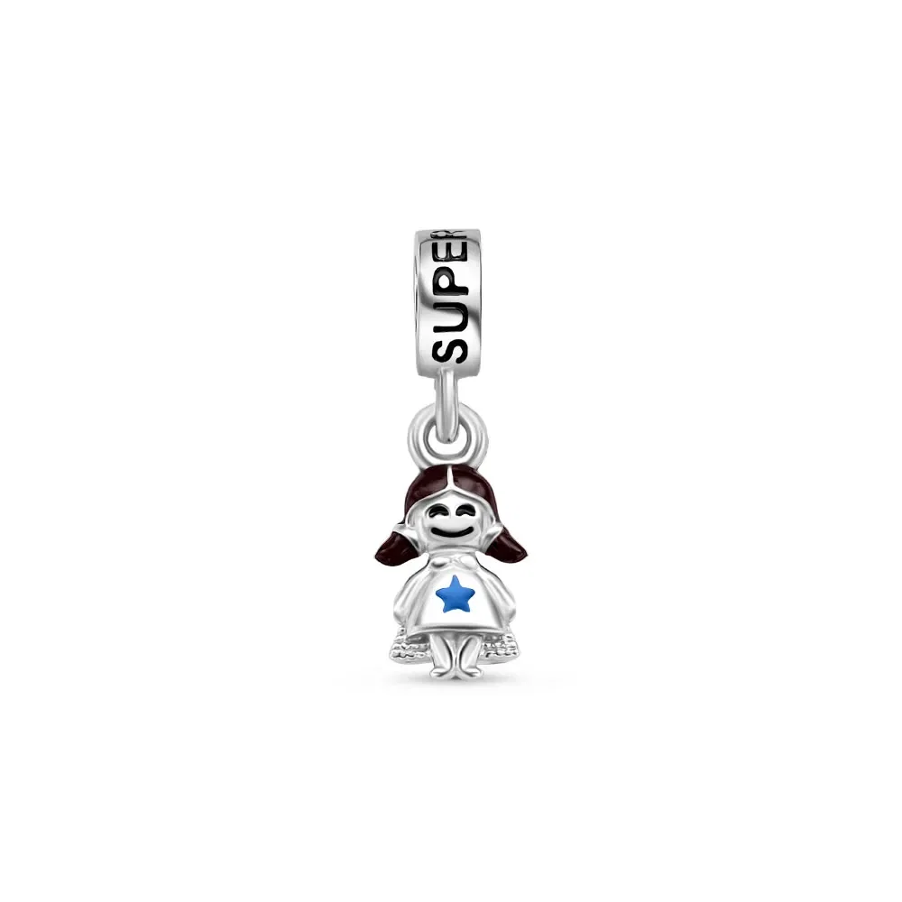 Pingente Life Super Filha em Prata 925 com Esmalte