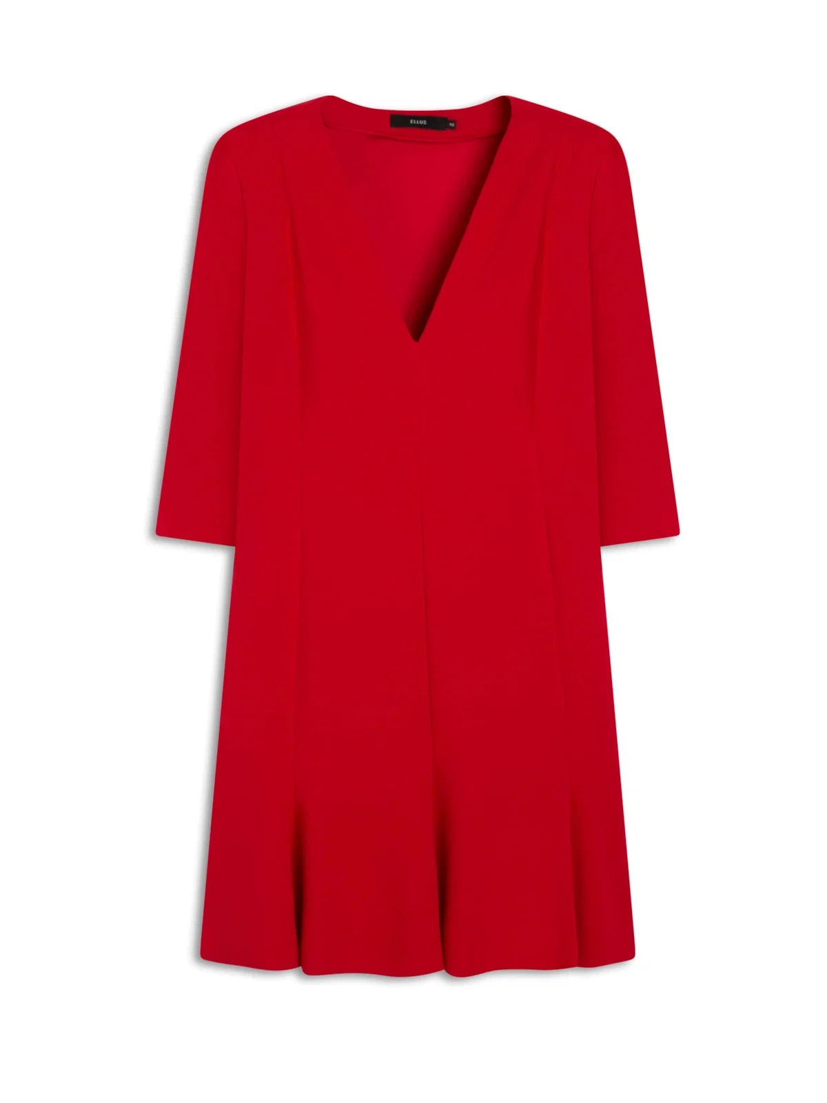 Vestido Scuba Crepe Neckline Vermelho