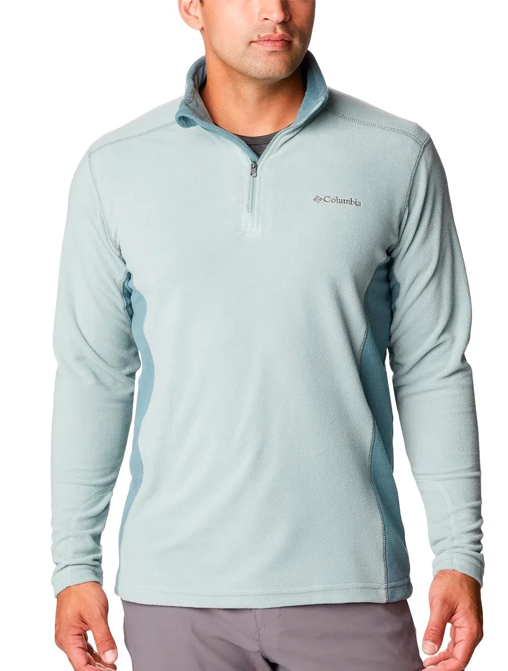 Blusa Columbia Masculina Klamath Range II Half Zip Verde Claro