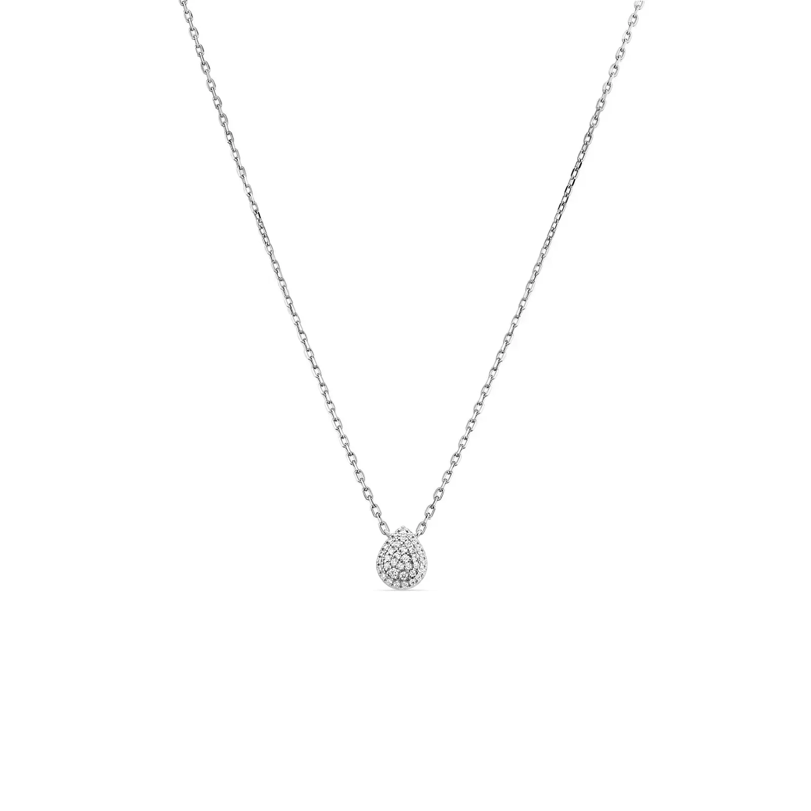 Colar Life Pavê Gota em Prata 925 com Zircônia Incolor — imagem 1