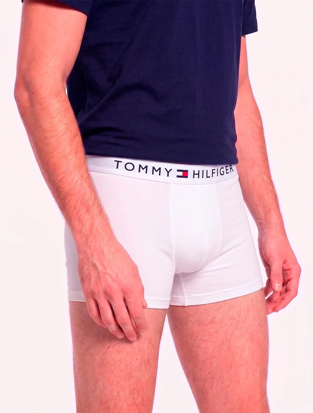 Cueca Tommy Hilfiger Masculina Cotton Stretch Trunk Colors Branca Pack 3UN