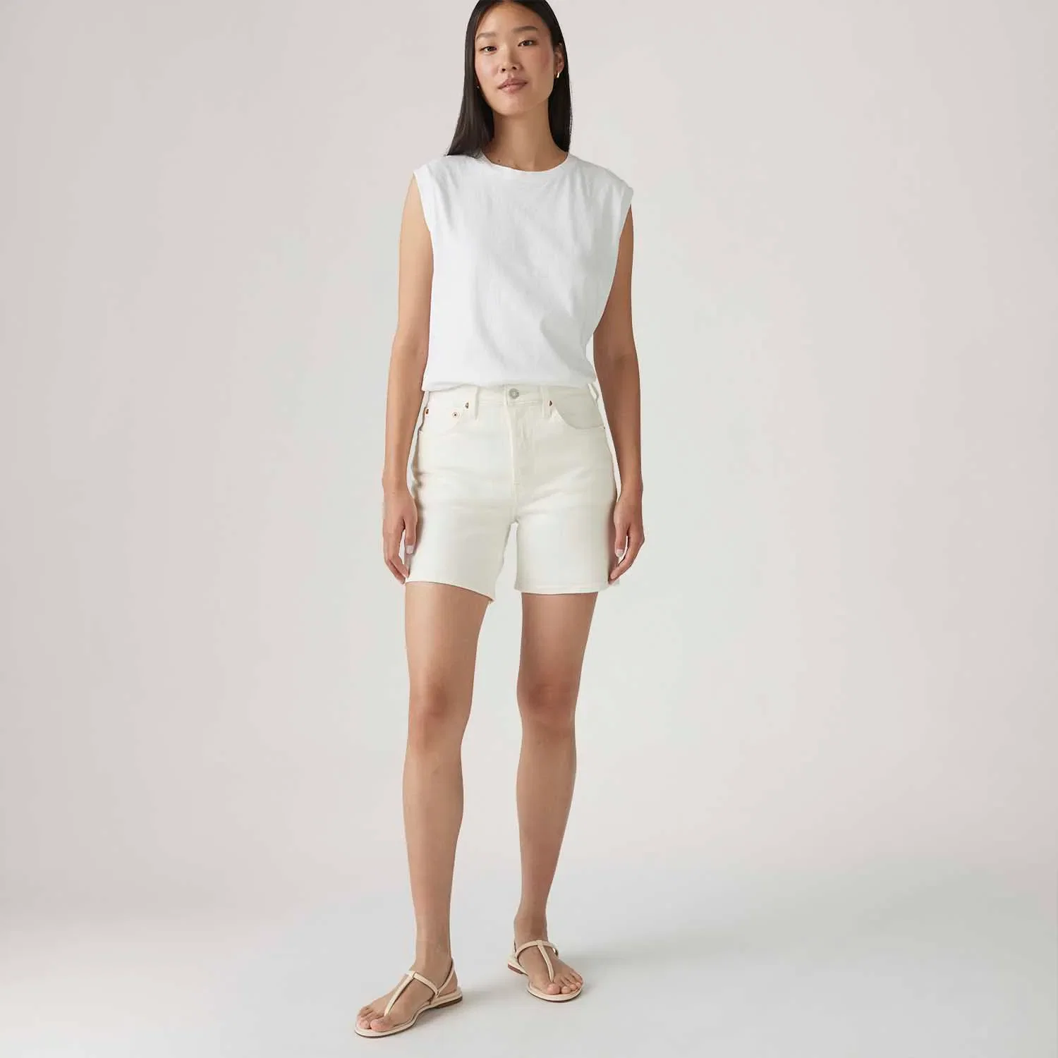 Short Jeans Levi's® 501® Mid Thigh Off White — imagem 1