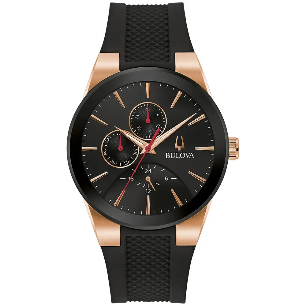 Relógio Bulova Futuro Masculino Silicone Preto e Vermelho 97C112
