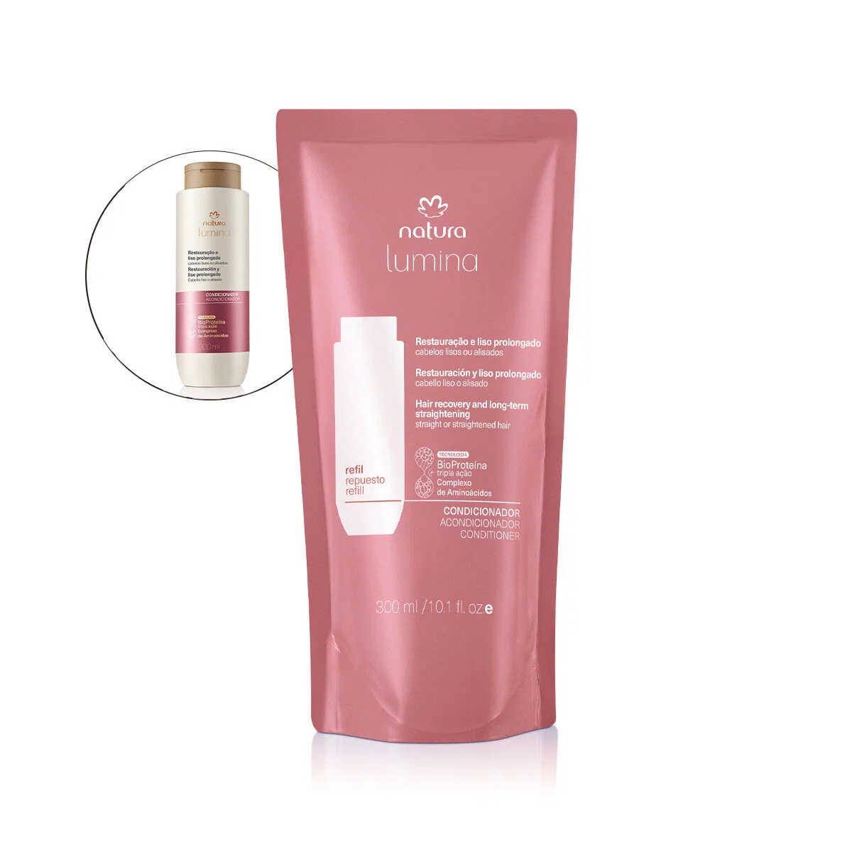 Refil Condicionador Lumina Restaurador para Restauração e Liso Prolongado 300 ml