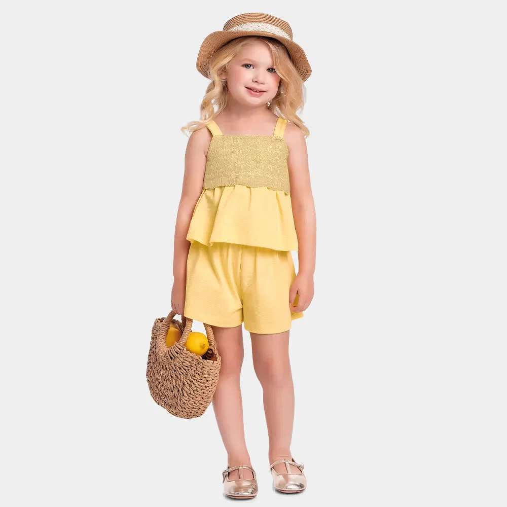 Conjunto bata com detalhe em tricot e short — imagem 1