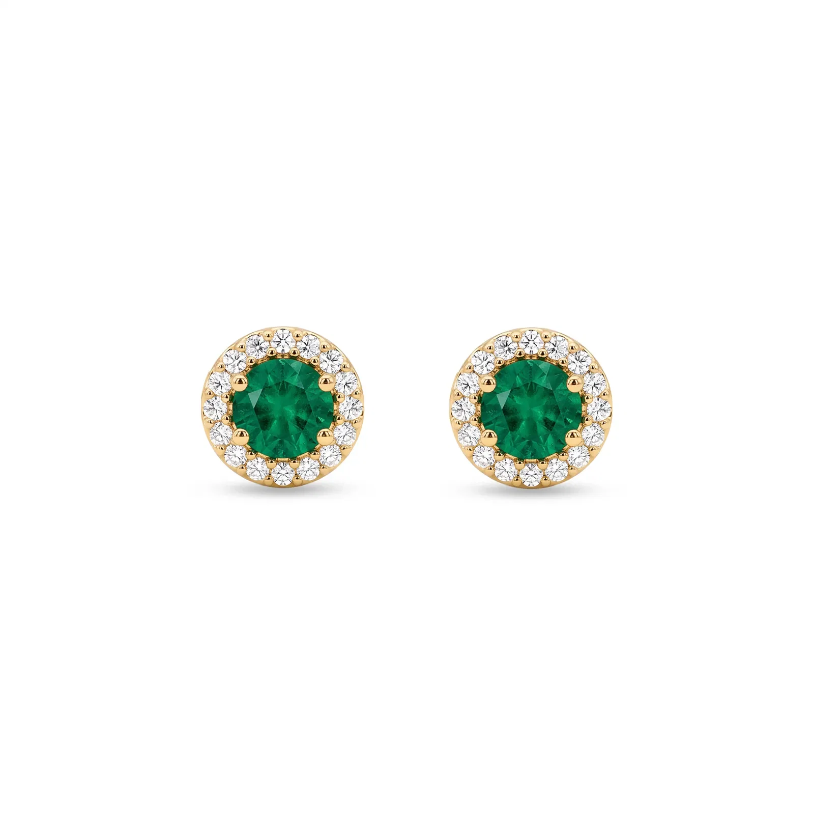 Brinco Classic Oriental em Ouro Amarelo 18k com Esmeralda e Diamantes — imagem 1