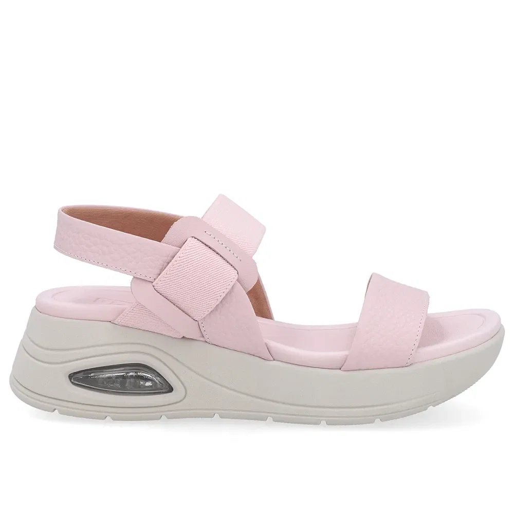 Sandália Salto Plataforma Couro Rosa — imagem 1